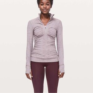 Lululemon Cypress Kiss 1/2 Zip Heathered Lunar Rock Size 4